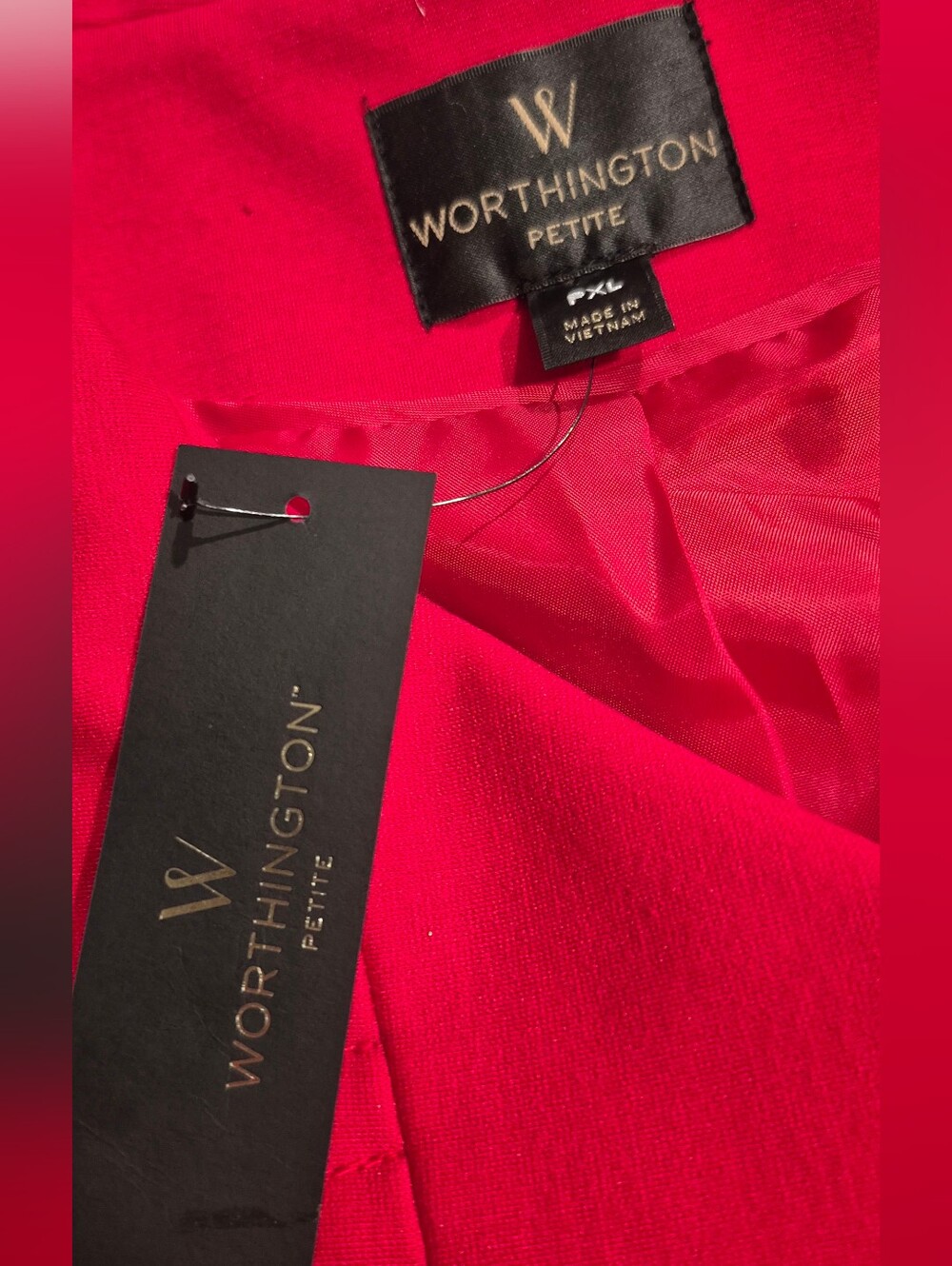 Worthington Bright Red Asymmetrical Zip Bomber Jacket - Picture 7 of 7